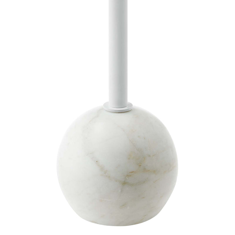 ALIZA ROUND WHITE MARBLE SIDE TABLE | LIVING ROOM