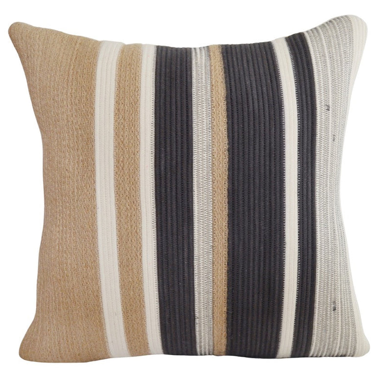 JUTE & BLACK COTTON THROW PILLOW