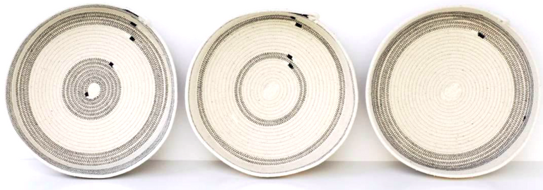 IVORY COTTON STRIPED TABLE BASKETS (SOUTH AFRICA)