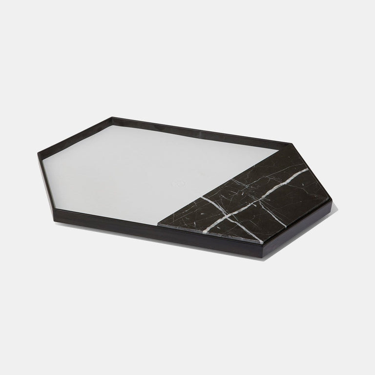 MARBLE ANGLED SERVING TRAY | ENTERTAINING