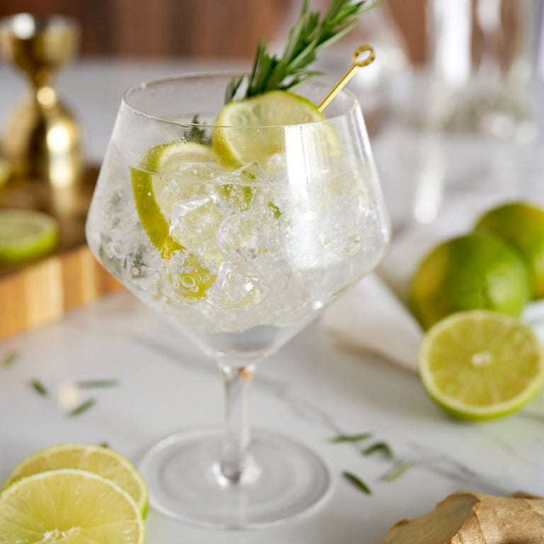 ANGLED CRYSTAL GIN TONIC GLASSES