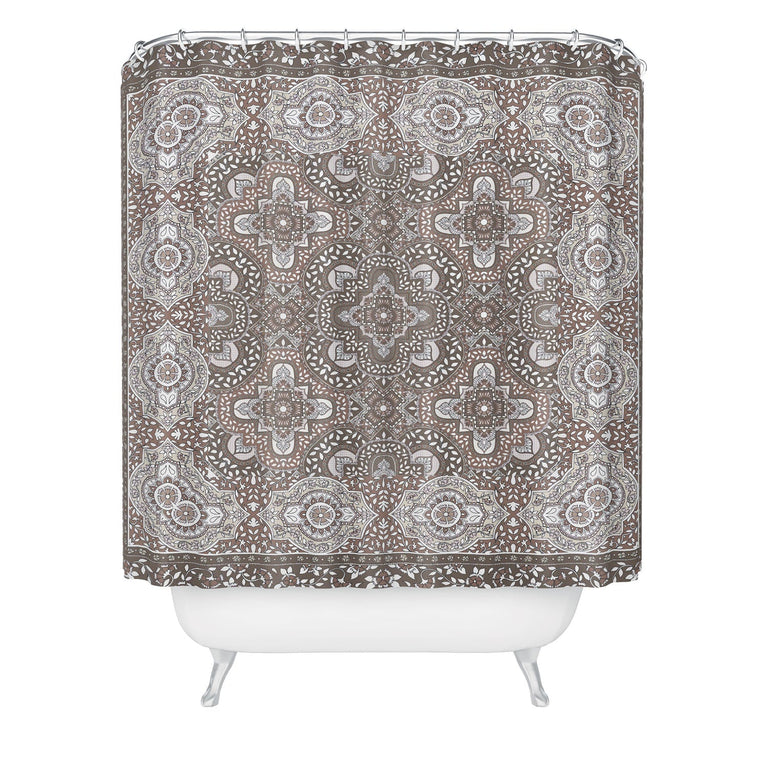 AIMEE ST HILL FARAH BORDER NEUTRAL SHOWER CURTAIN