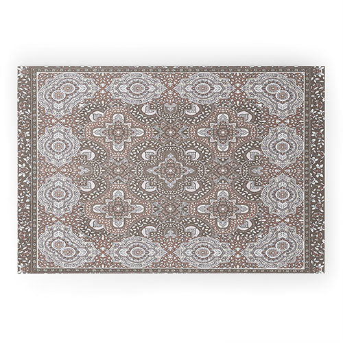 Farah Border Neutral Welcome Mat