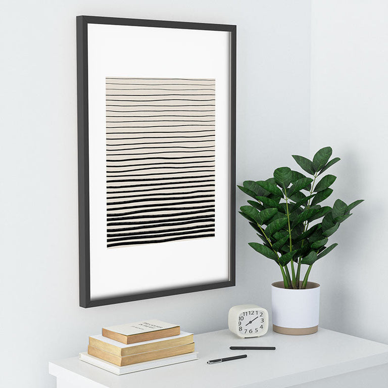 Black Horizontal Lines Recessed Framing Rectangle