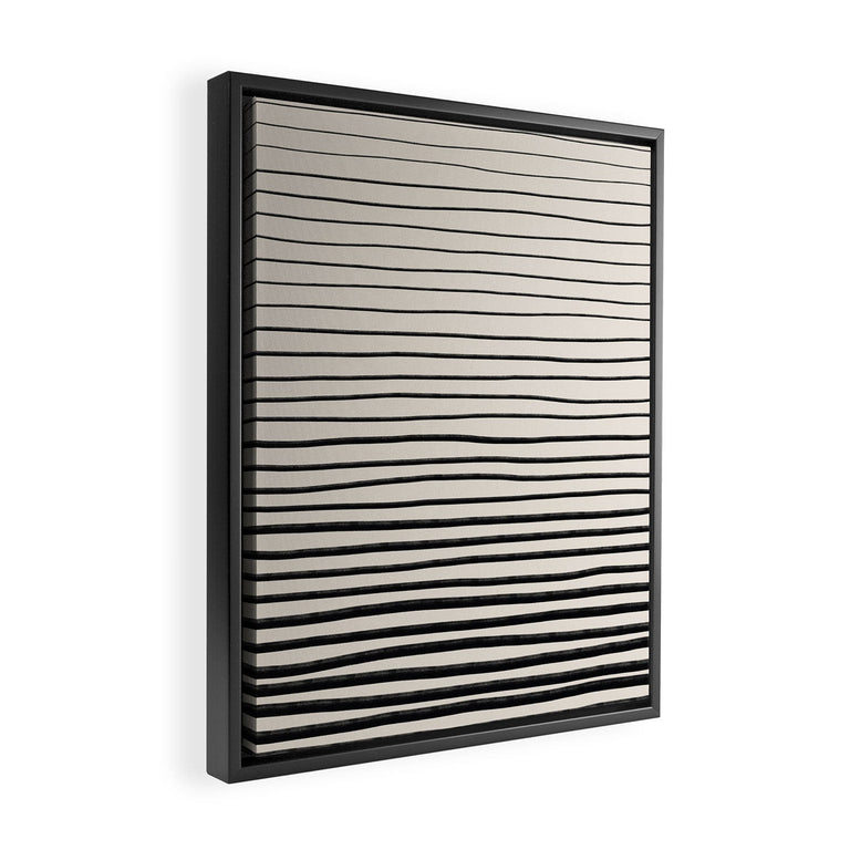 Black Horizontal Lines Art Canvas