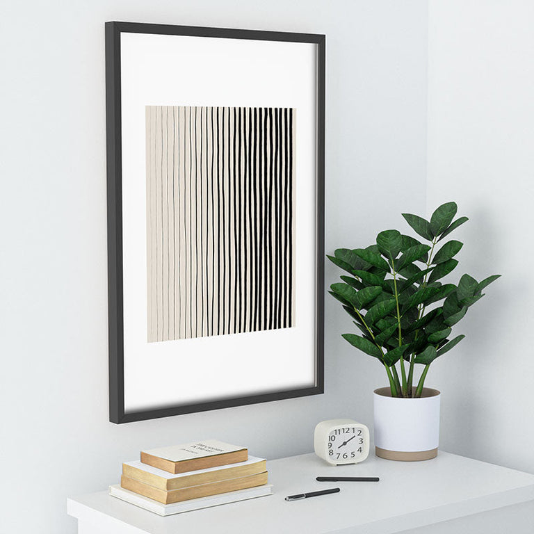 Black Vertical Lines Recessed Framing Rectangle