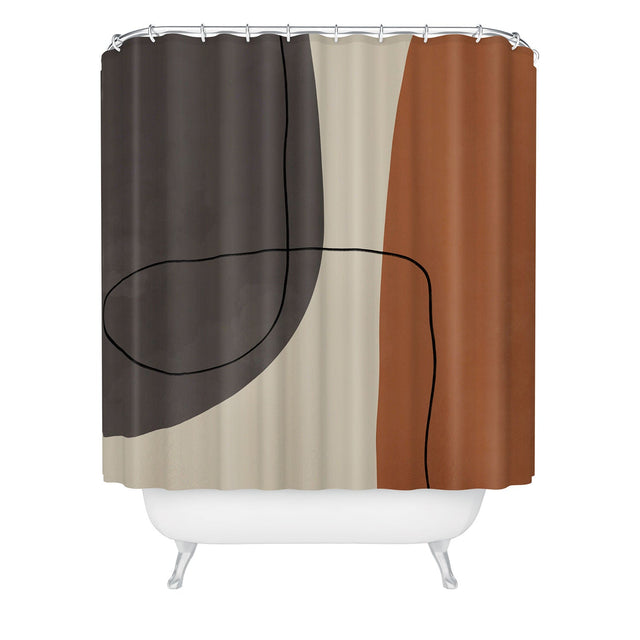 ALISA GALITSYNA MODERN ABSTRACT SHAPES II SHOWER CURTAIN