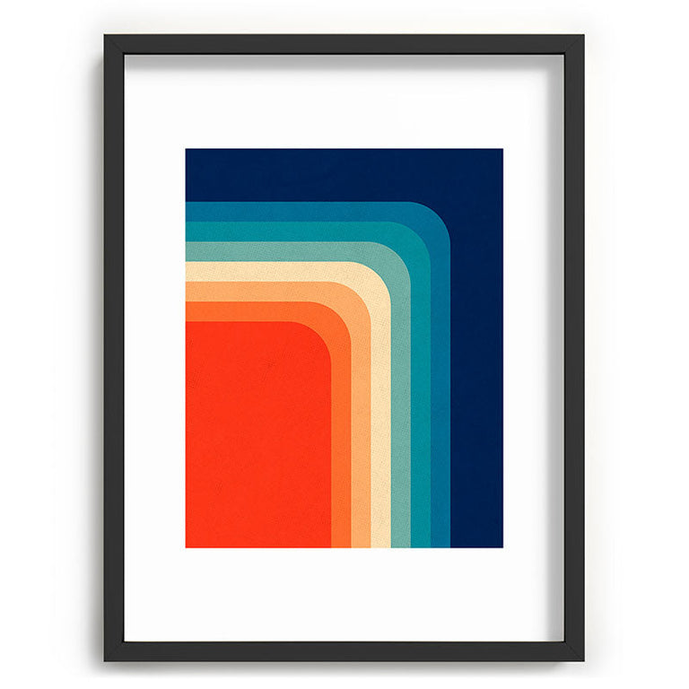 Retro 70s Color Palette III Recessed Framing Rectangle