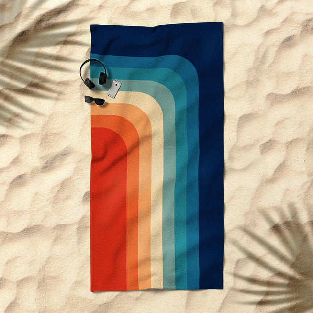 Retro 70s Color Palette III Beach Towel