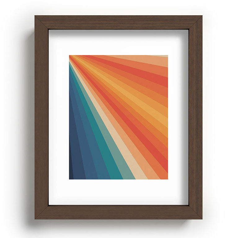 Retro 70s Sunrays Recessed Framing Rectangle