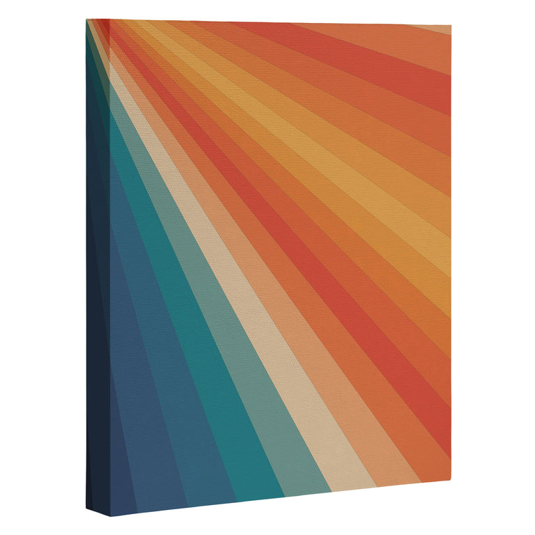 Retro 70s Sunrays Art Canvas