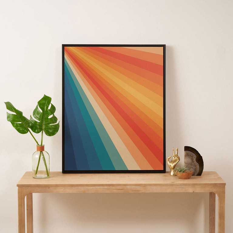 Retro 70s Sunrays Art Canvas