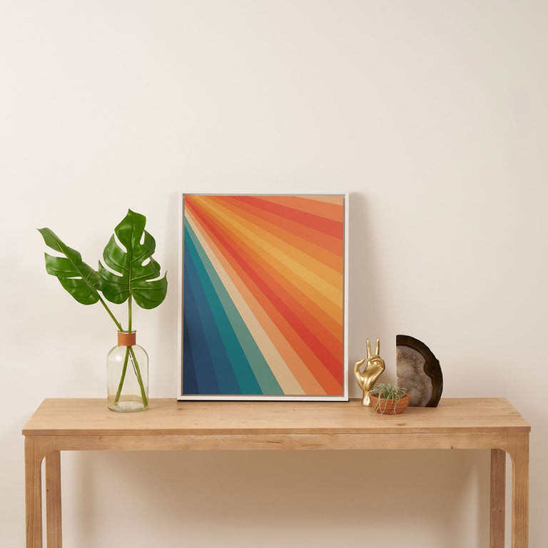 Retro 70s Sunrays Art Canvas