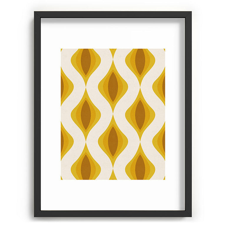 Yellow Ornaments Recessed Framing Rectangle