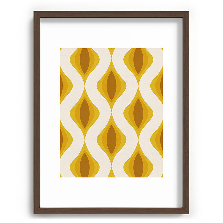 Yellow Ornaments Recessed Framing Rectangle