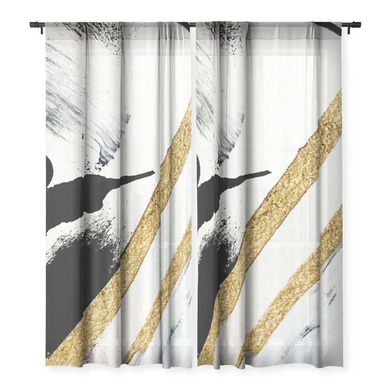 ARMOR 8 A MINIMAL ABSTRACT PIE SHEER NON REPEAT WINDOW CURTAIN