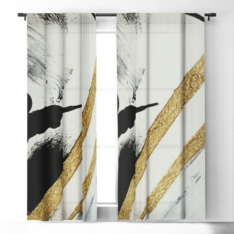 ARMOR 8 A MINIMAL ABSTRACT PIE BLACKOUT NON REPEAT WINDOW CURTAIN