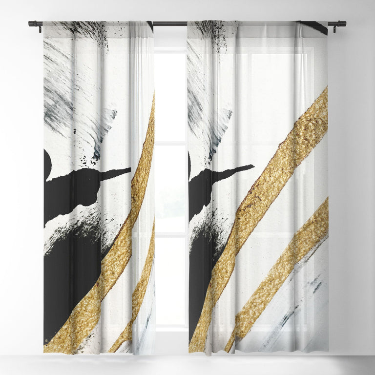 ARMOR 8 A MINIMAL ABSTRACT PIE SHEER NON REPEAT WINDOW CURTAIN