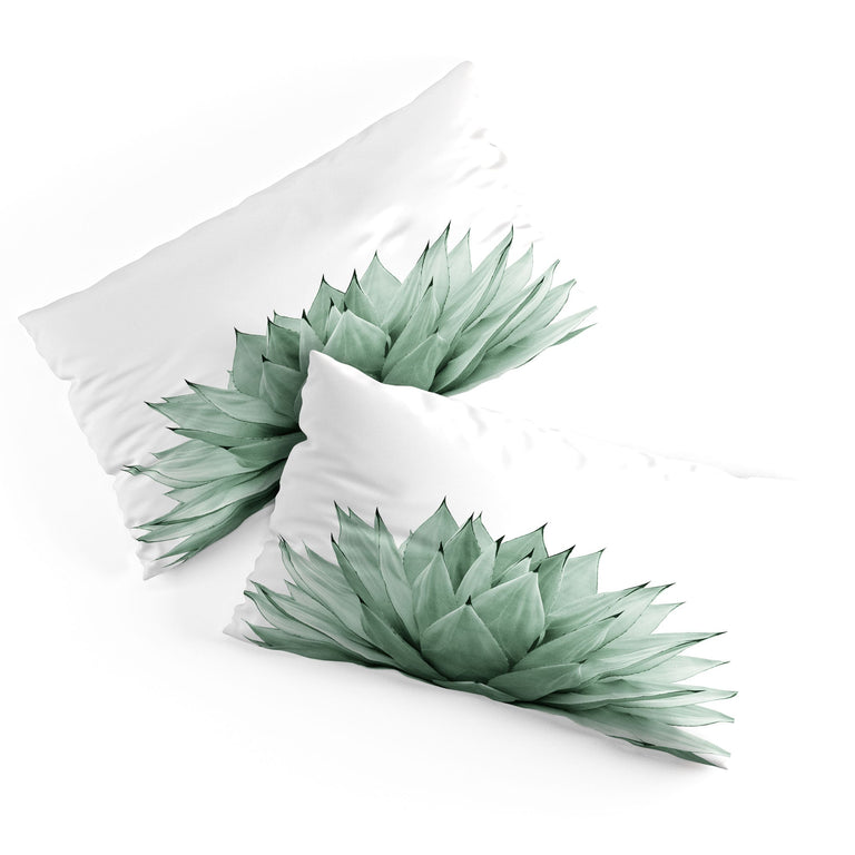 AGAVE GREEN SUMMER VIBES PILLOW SHAMS