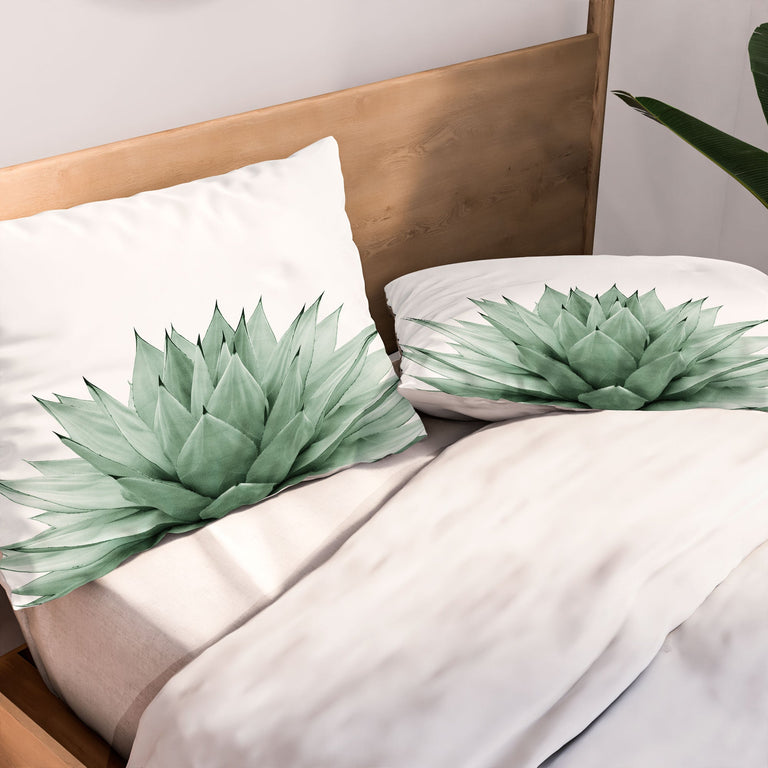 AGAVE GREEN SUMMER VIBES PILLOW SHAMS