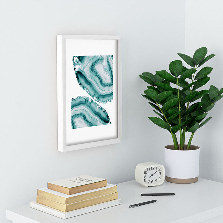 Soft Turquoise Agate 1 Recessed Framing Rectangle