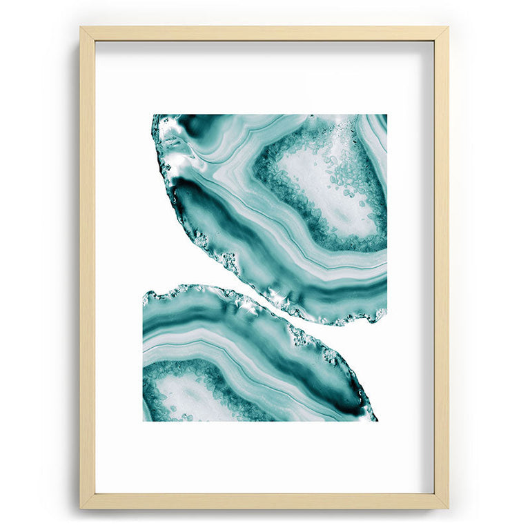 Soft Turquoise Agate 1 Recessed Framing Rectangle