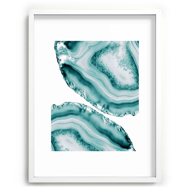 Soft Turquoise Agate 1 Recessed Framing Rectangle