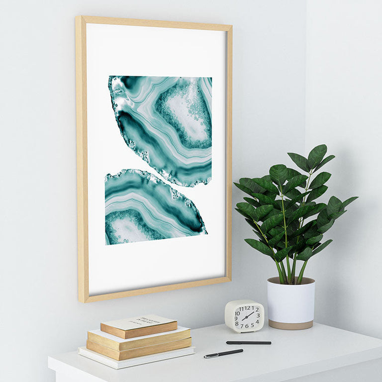 Soft Turquoise Agate 1 Recessed Framing Rectangle