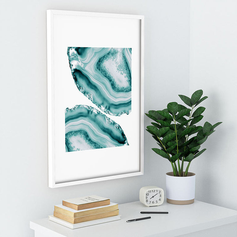 Soft Turquoise Agate 1 Recessed Framing Rectangle