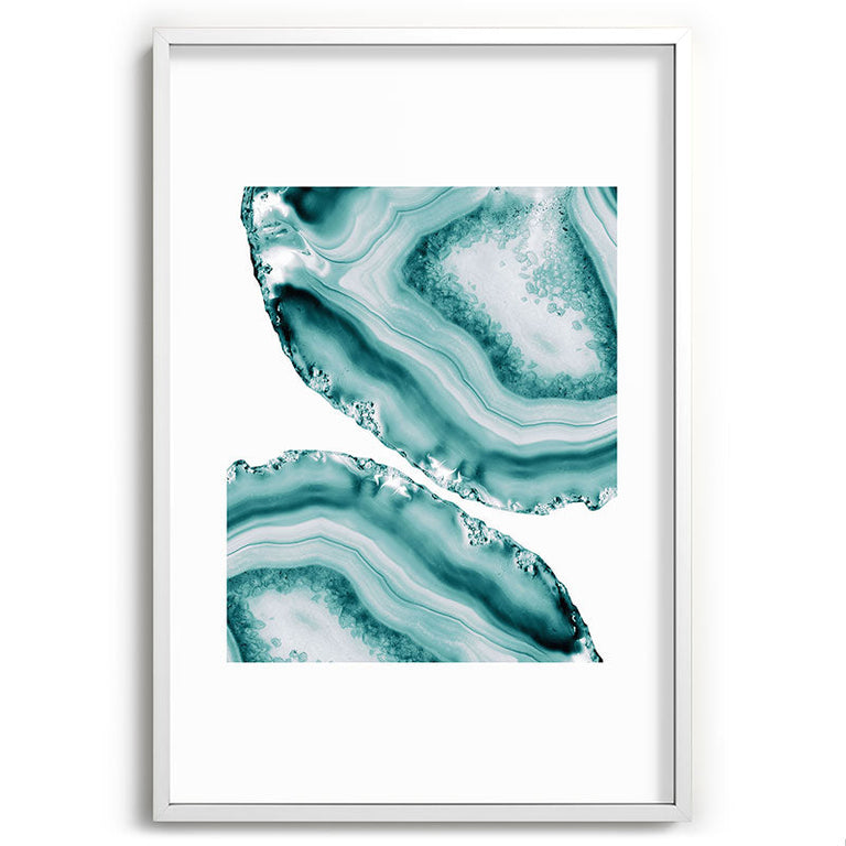 Soft Turquoise Agate 1 Recessed Framing Rectangle