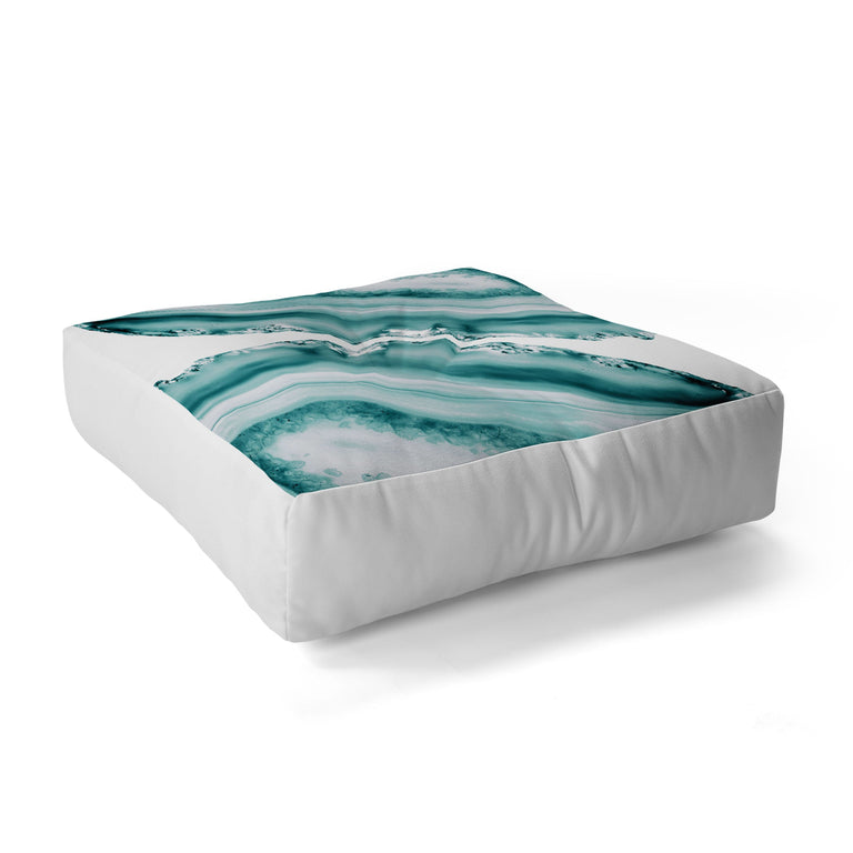 Soft Turquoise Agate 1 Floor Pillow Square