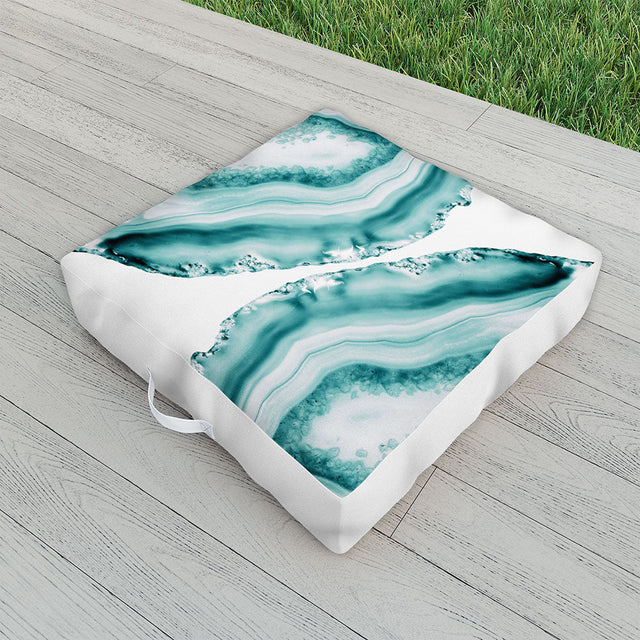 Soft Turquoise Agate 1 Outdoor Floor Cushion