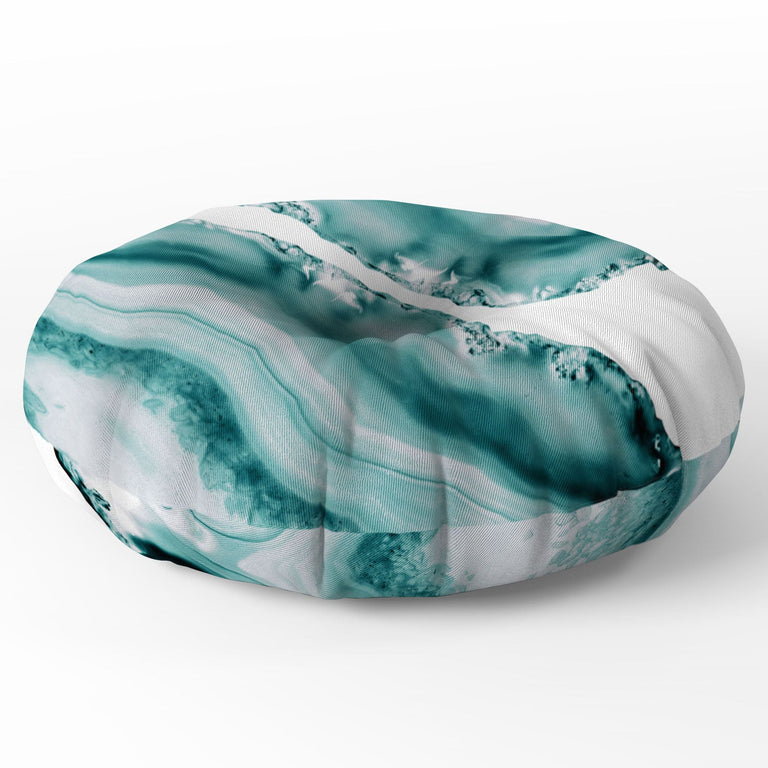 Soft Turquoise Agate 1 Floor Pillow Round