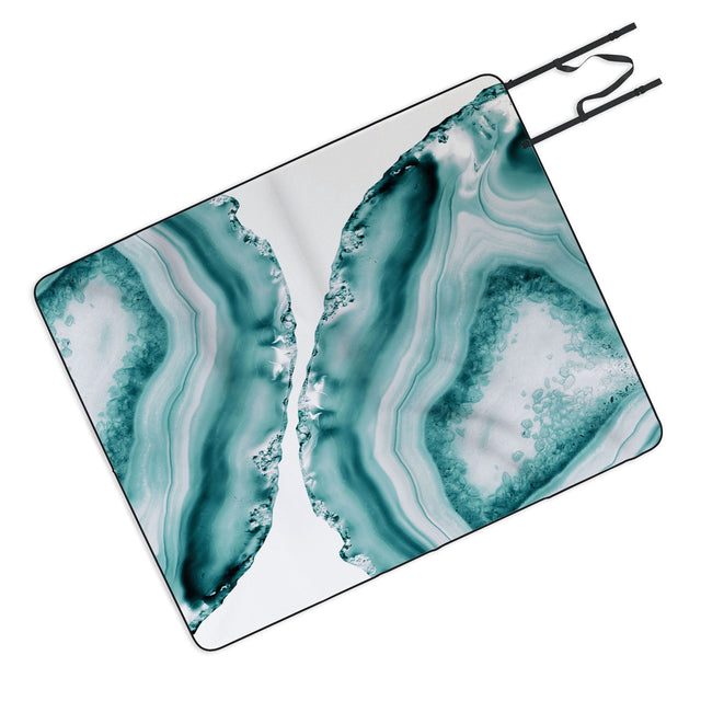 Soft Turquoise Agate 1 Picnic Blanket