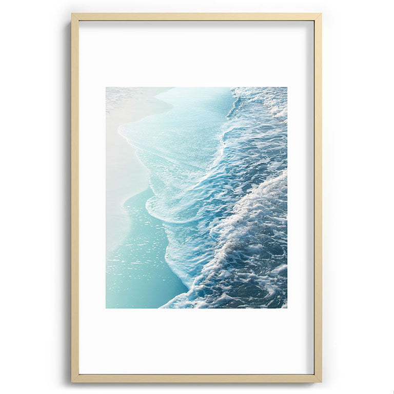 Soft Turquoise Ocean Dream Waves Recessed Framing Rectangle
