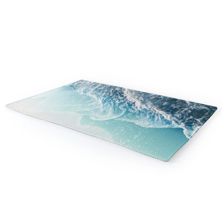 Soft Turquoise Ocean Dream Waves Area Rug