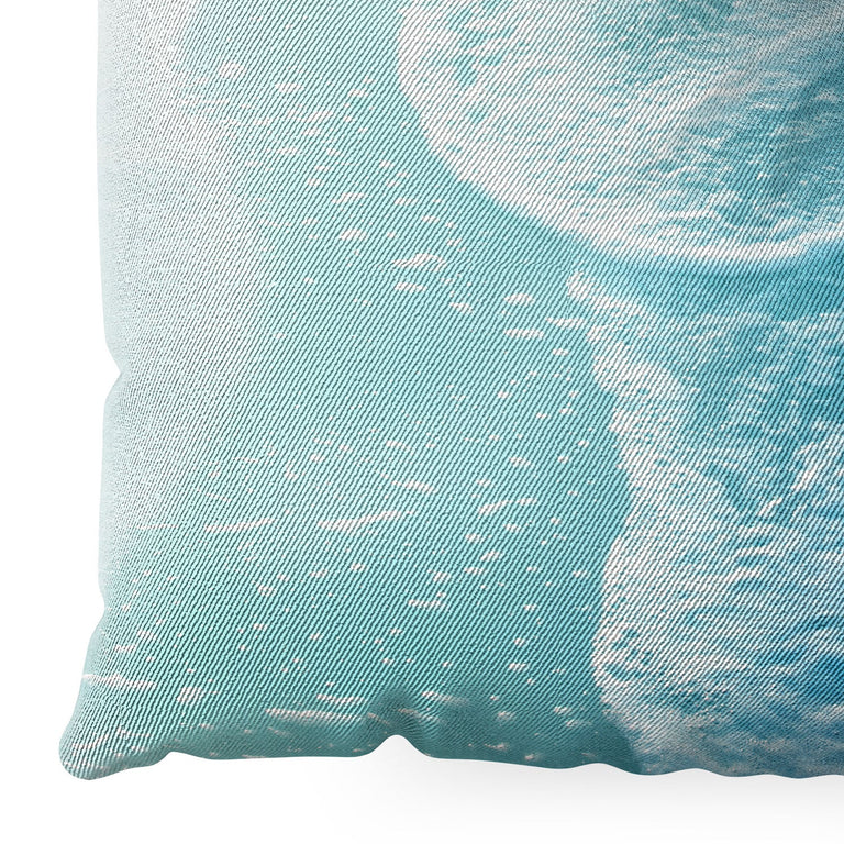 Soft Turquoise Ocean Dream Waves Floor Pillow Square