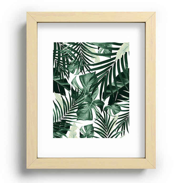 Tropical Jungle Leaves 4 Recessed Framing Rectangle