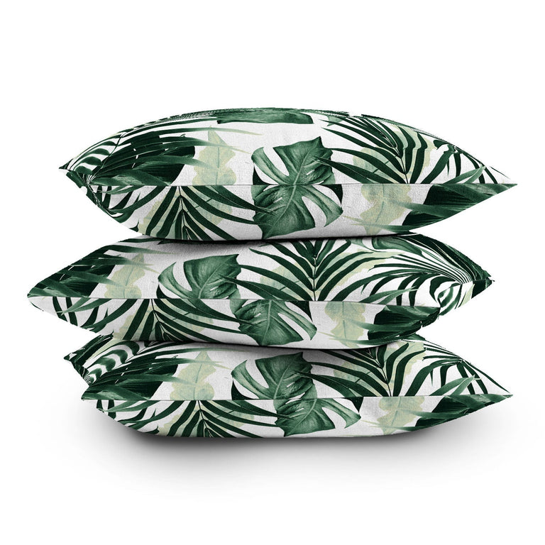 TROPICAL JUNGLE LEAVES 4 THROW PILLOW