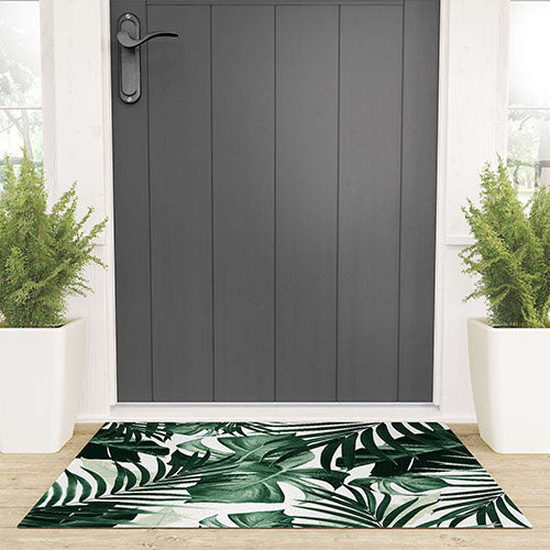 Tropical Jungle Leaves 4 Welcome Mat