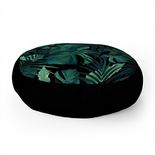 Tropical Jungle Night 1 Floor Pillow Round