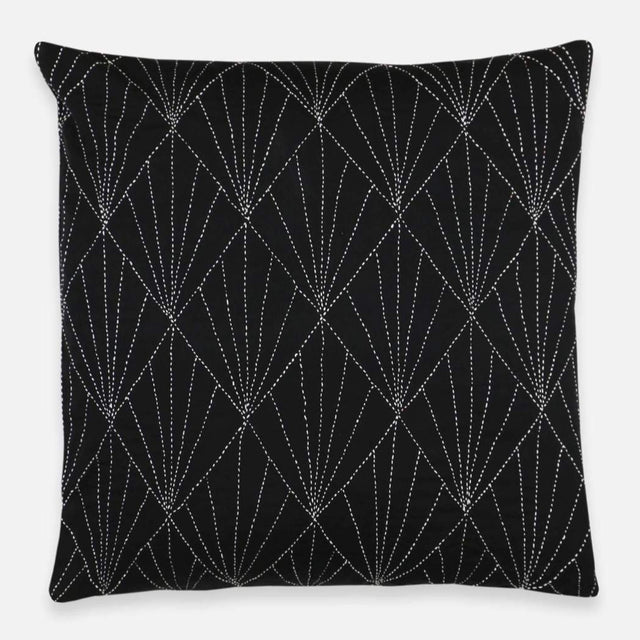 BLACK ARRAY STITCH THROW PILLOW