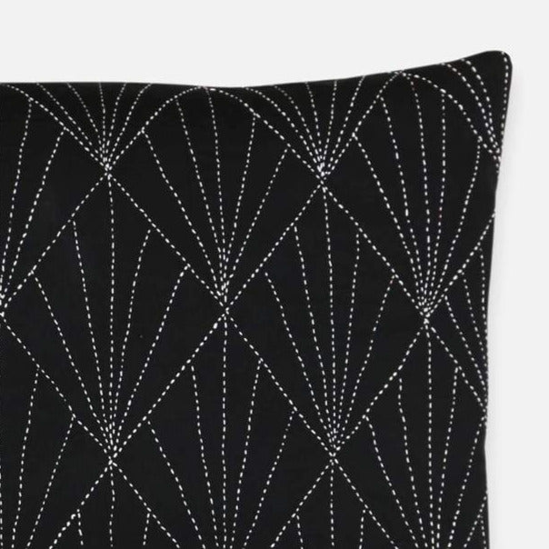 BLACK ARRAY STITCH THROW PILLOW