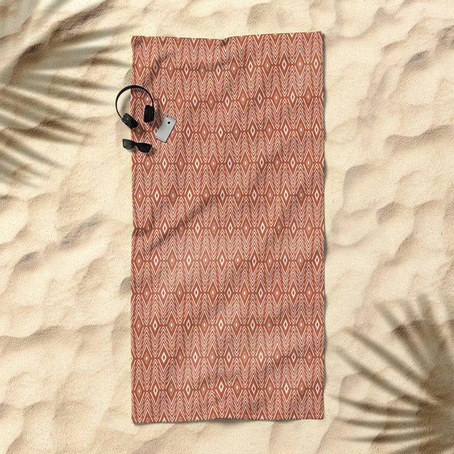 Bohemian Diamonds Clay Beach Towel