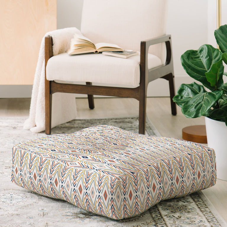 Bohemian Diamonds Floor Pillow Square