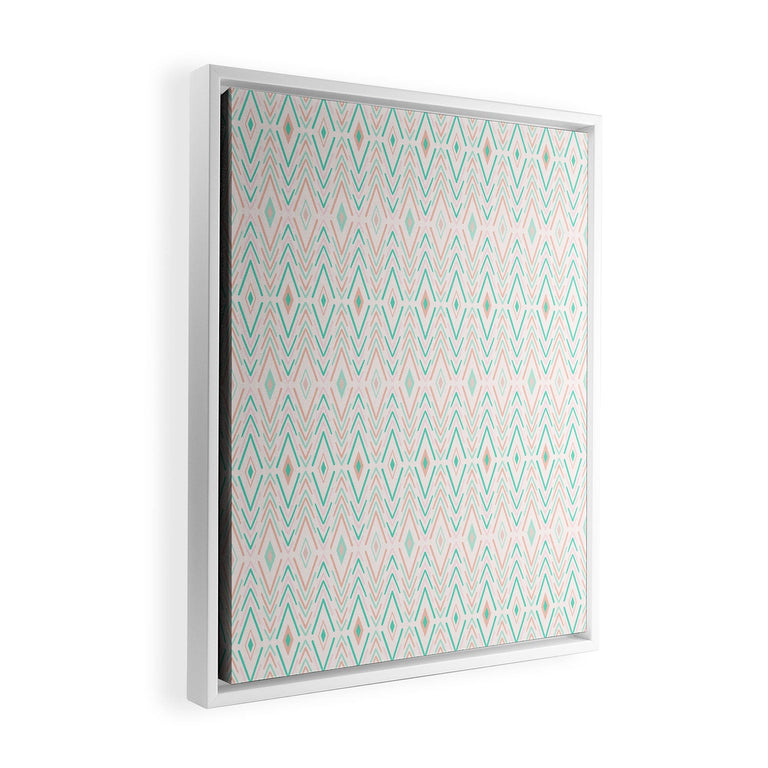 Bohemian Diamonds Mint Art Canvas