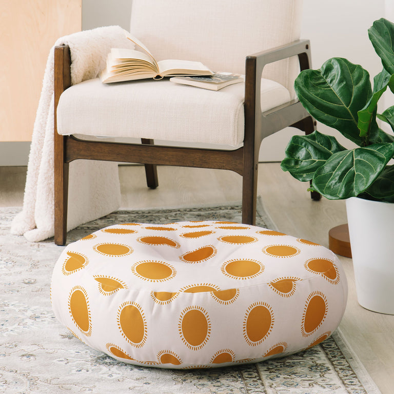 Summer Desert Sun Floor Pillow Round