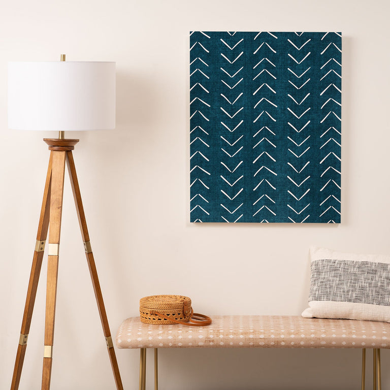 Mud Cloth Big Arrows in Teal Art Canvas