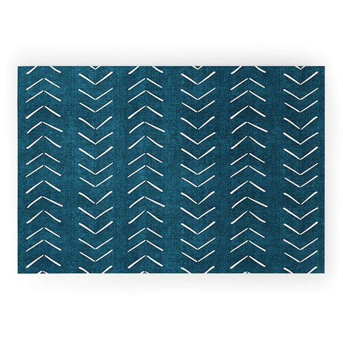 Mud Cloth Big Arrows in Teal Welcome Mat