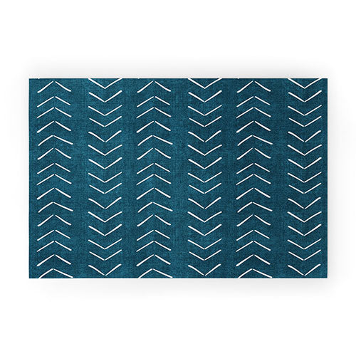 Mud Cloth Big Arrows in Teal Welcome Mat